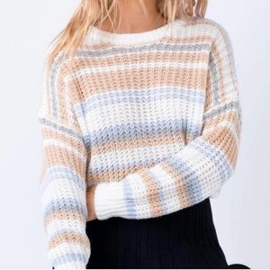 Princess Polly Sabine Sweater Jumper Beige, White, Grey/Blue Ladies XS/S